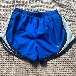 Nike blue and white running shorts